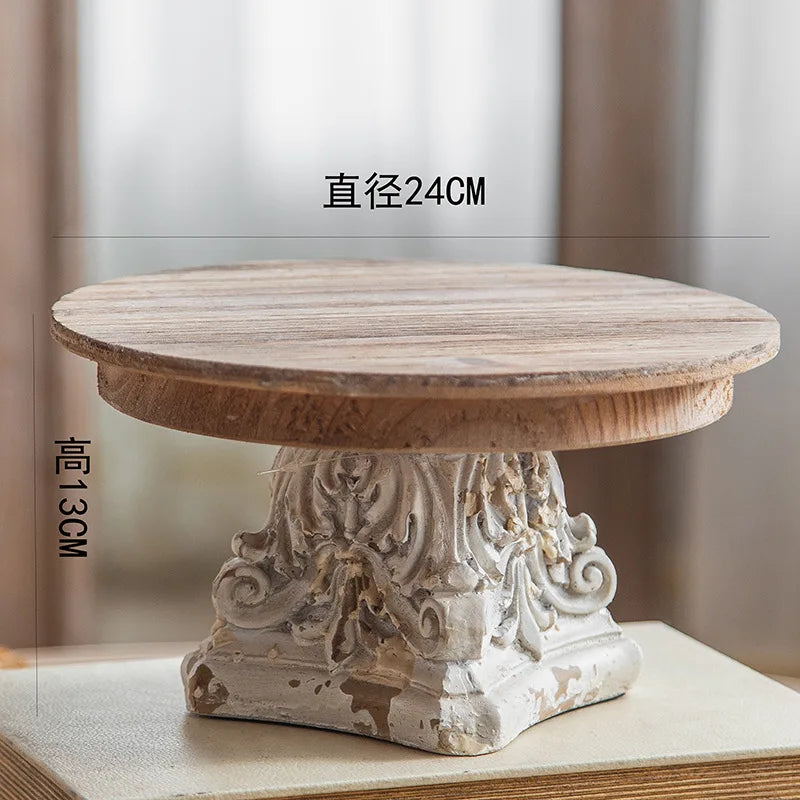 Modern Round Storage Trays Wooden Fruit Food Luxury Figurines Organizer Aesthetic Ornaments Hospitality Accessories Kitchen